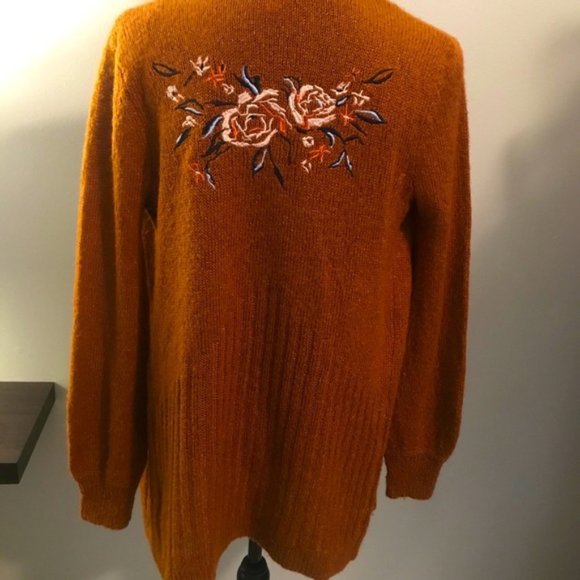 Mudd Sweaters - Mudd rust orange long open front cozy cardigan